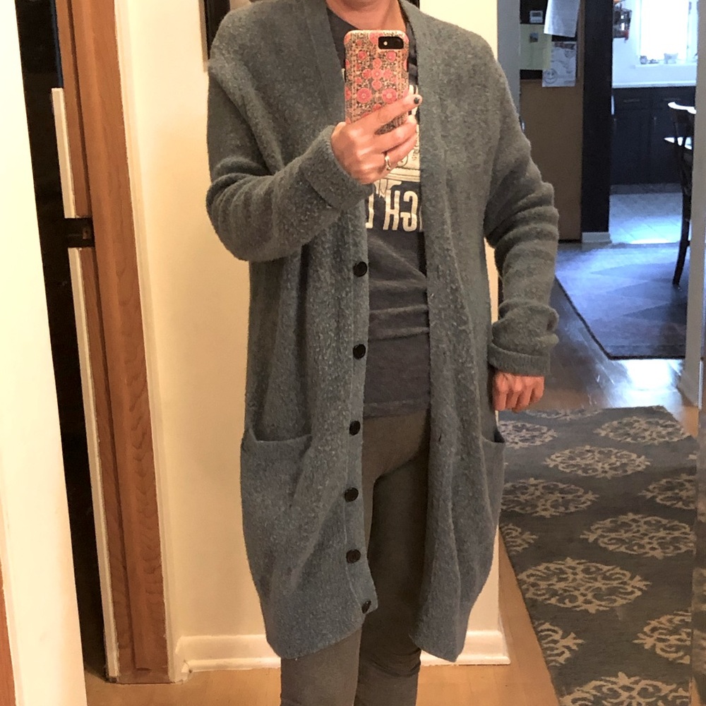 J.Crew Dusty Teal Long Cardigan
